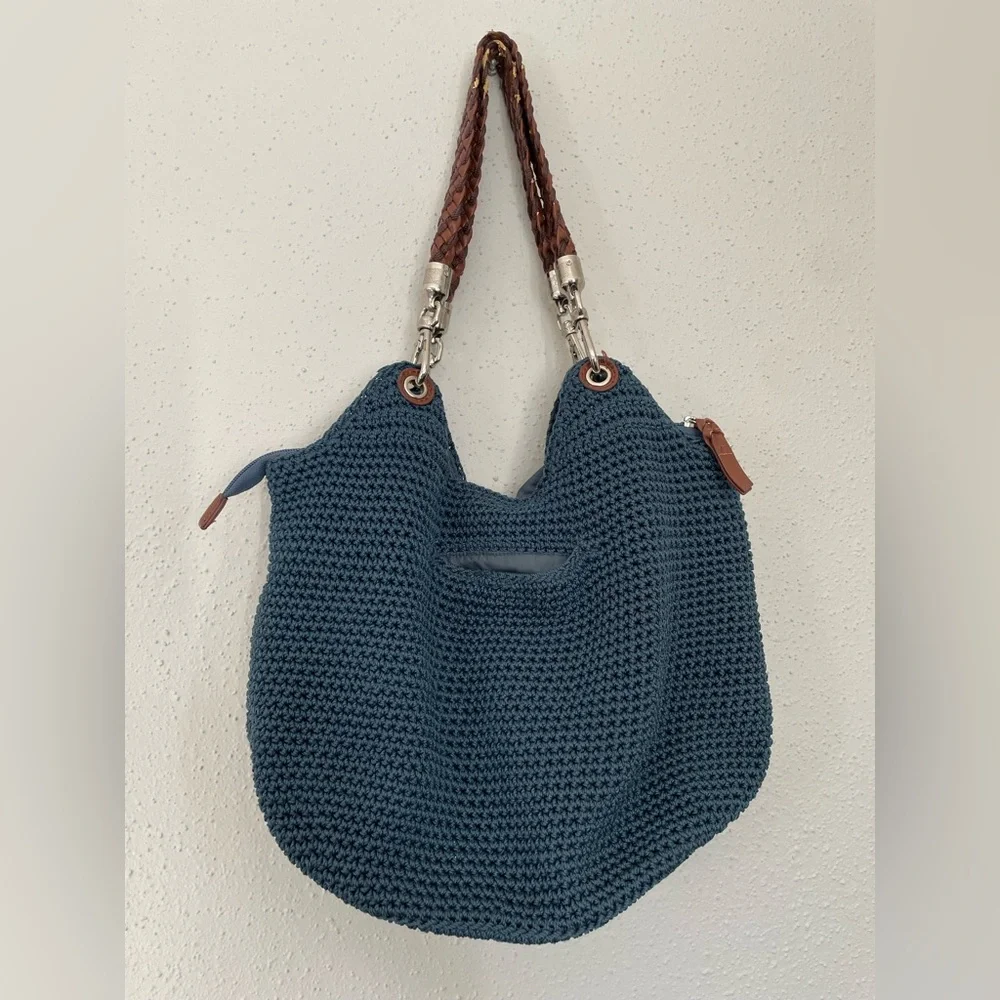 The Sak Teal Crochet Hobo Bag